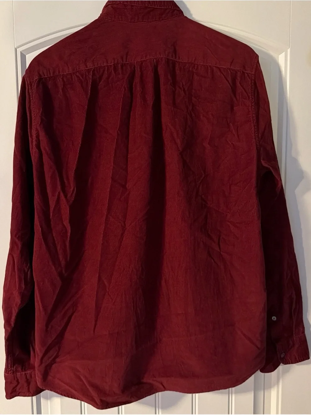 J Crew Men’s Large Corduroy Long Sleeve Button Front Shirt Burgundy Red